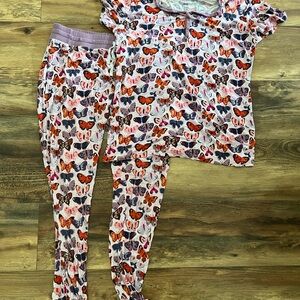 Little Sleepies Colorful Butterfly Pajama Set